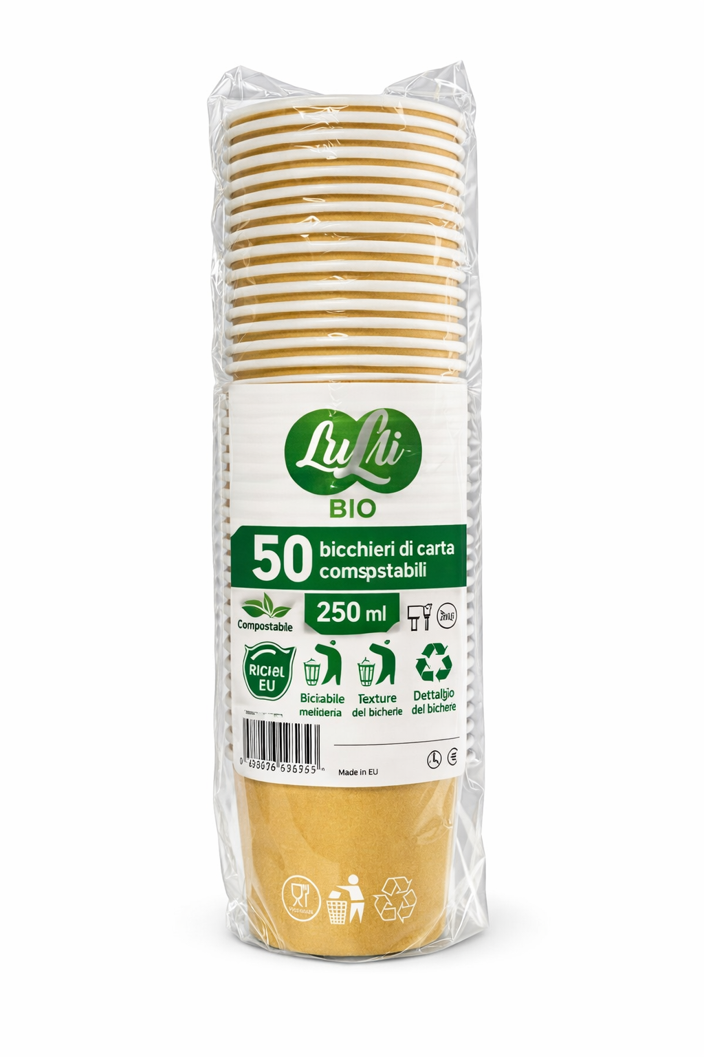 1000 Bicchieri di Carta 250ml Avana