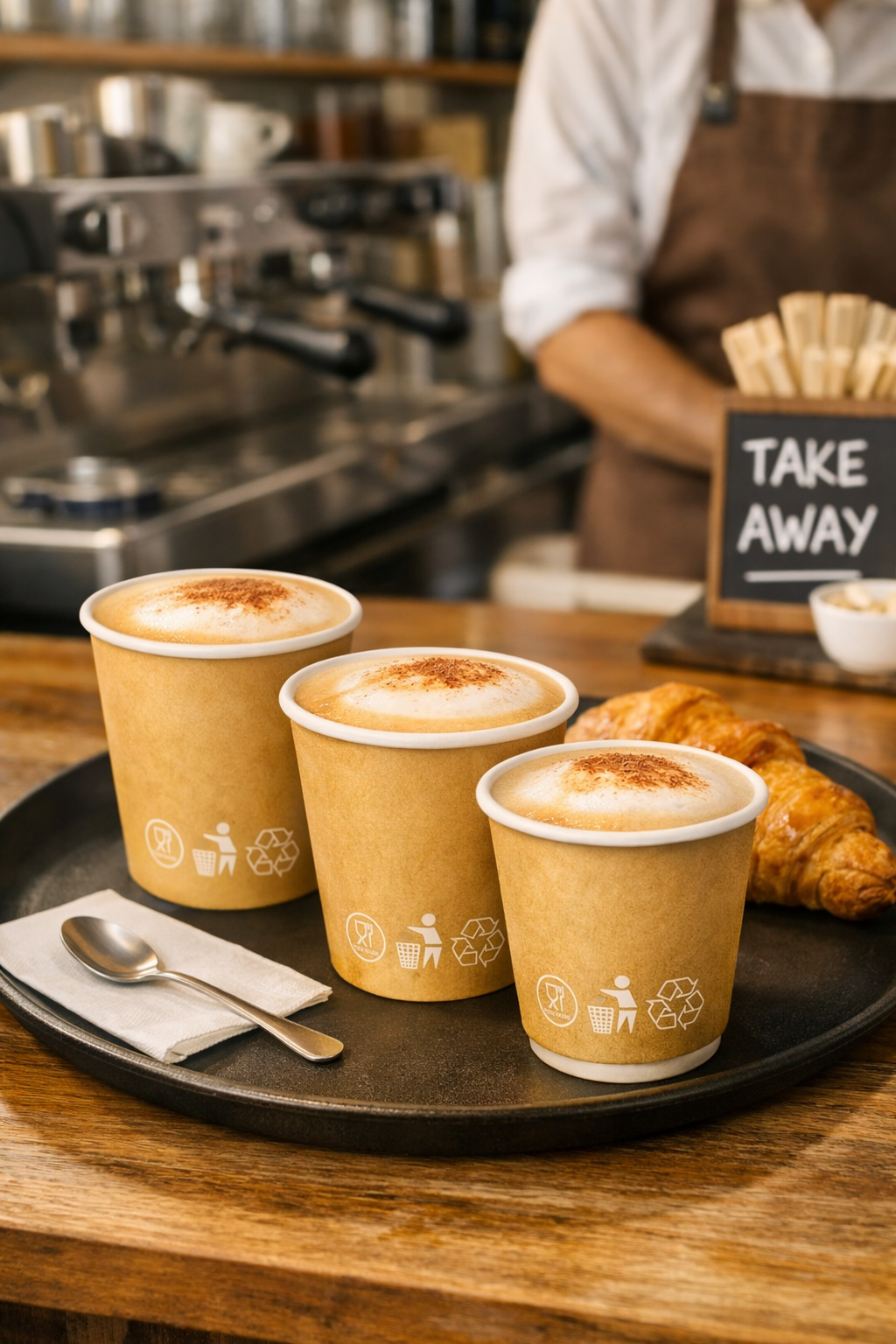 1000 Bicchieri di Carta 250ml Avana