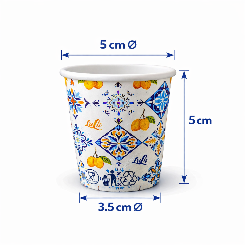 2000 Bicchierini Caffè 75ml Stile Amalfitano con Limoni