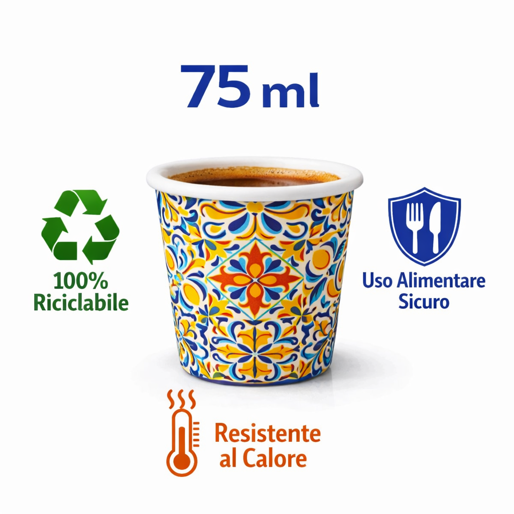 2000 Bicchierini Caffè 75ml Stile Amalfitano