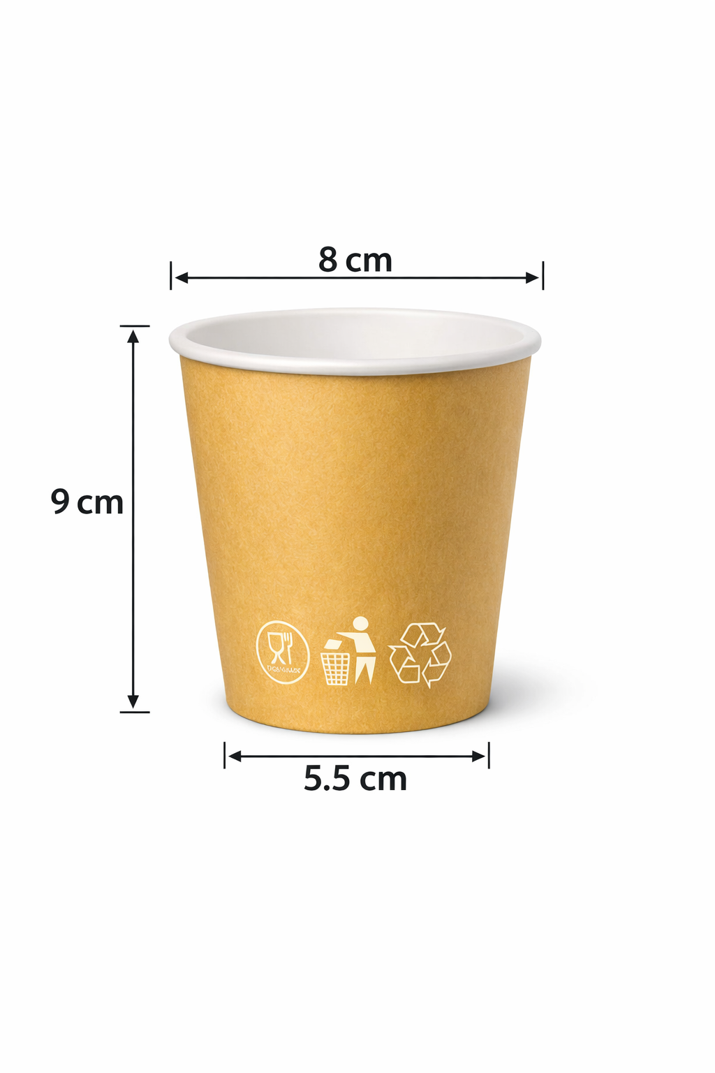 1000 Bicchieri di Carta 250ml Avana