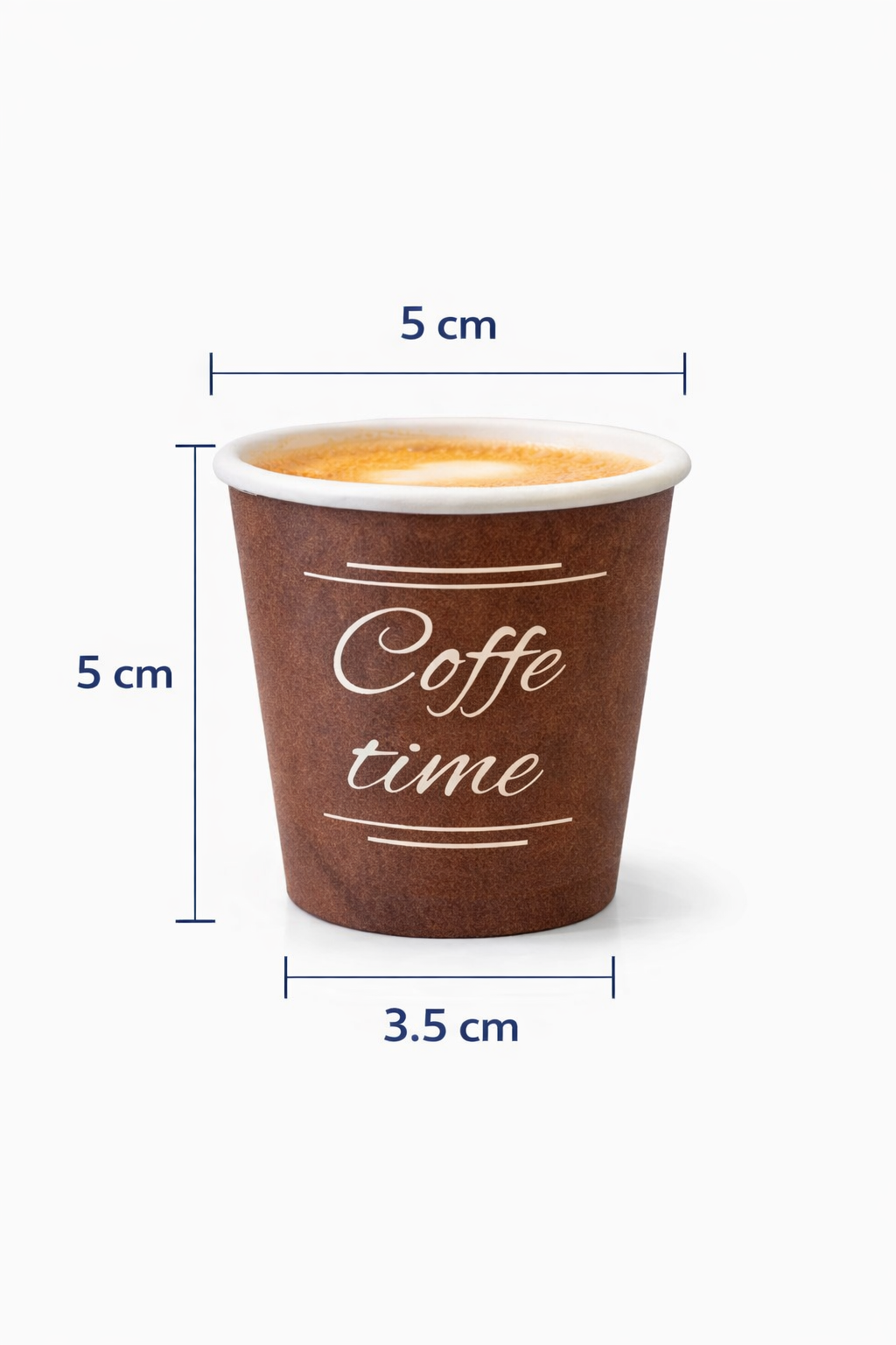 2400 Bicchierini Carta Marrone 75ml "Coffee Time" - Ideali per Bar e Caffetterie