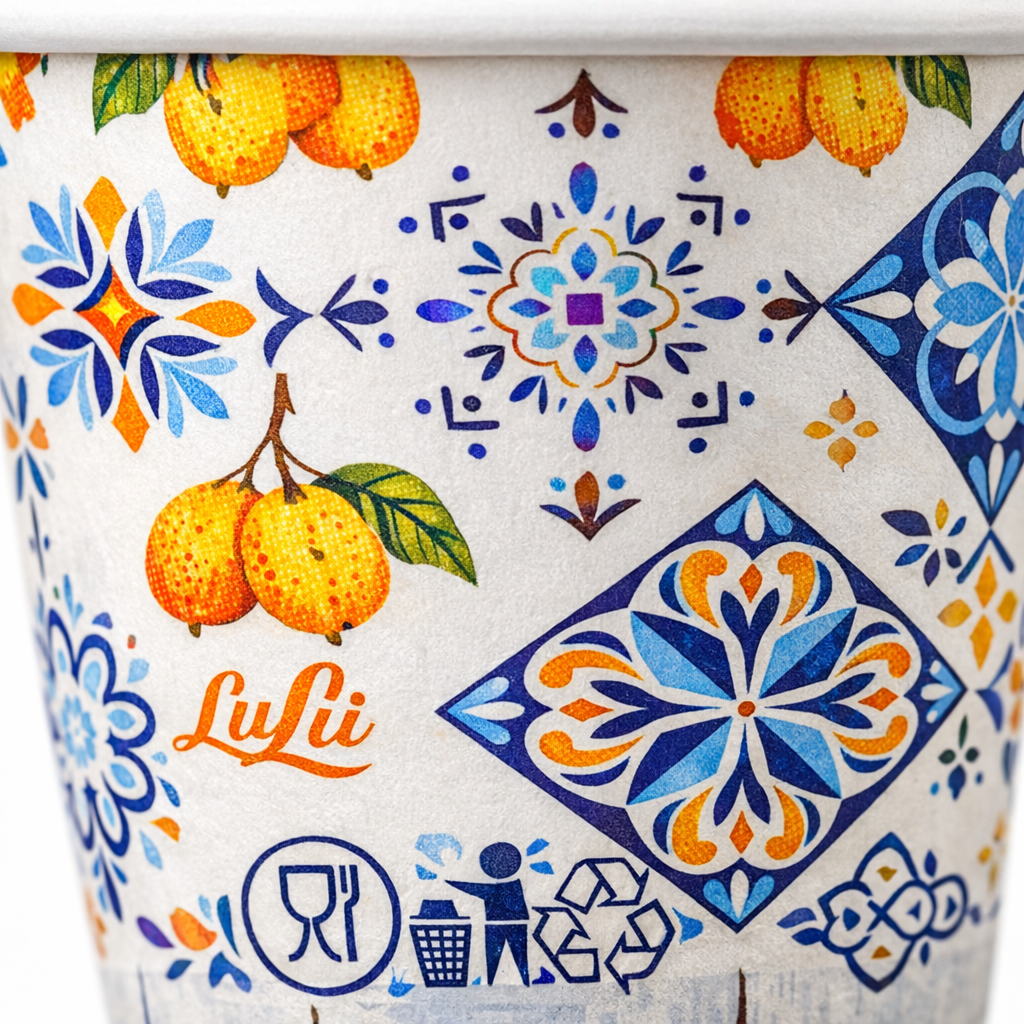 2000 Bicchierini Caffè 75ml Stile Amalfitano con Limoni