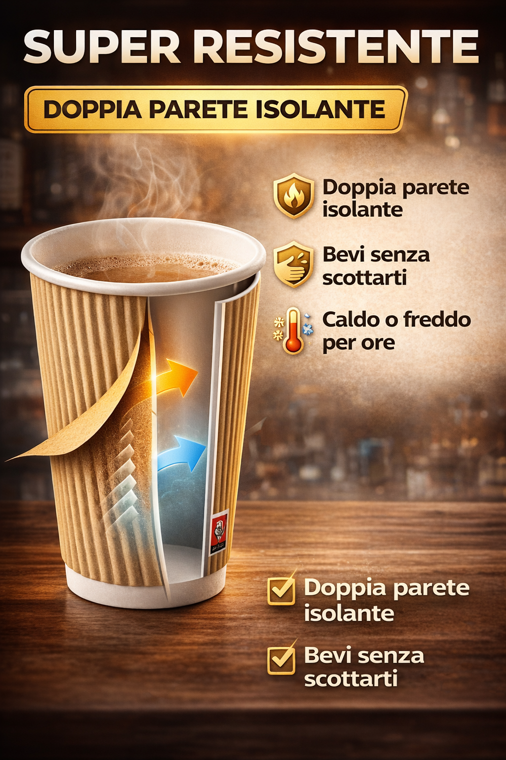 250 Bicchieri Double Wall 450ml - Super Resistenti per Cocktail