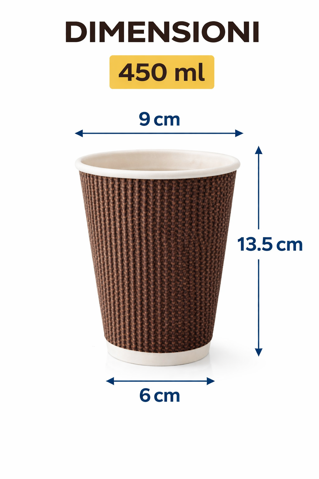 250 Bicchieri Double Wall 450ml Marrone - Super Resistenti per Cocktail