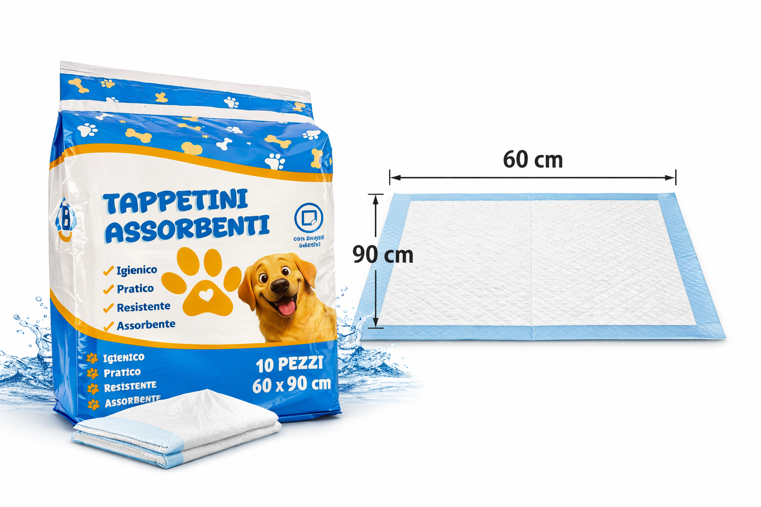 120 Tappetini Igienici Assorbente per Cani 60x90 cm