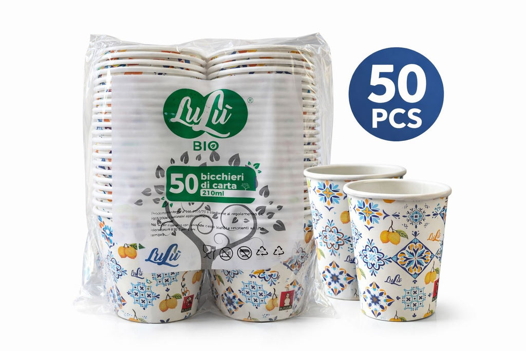 1500 Bicchieri Carta 210ml Stile Amalfitano