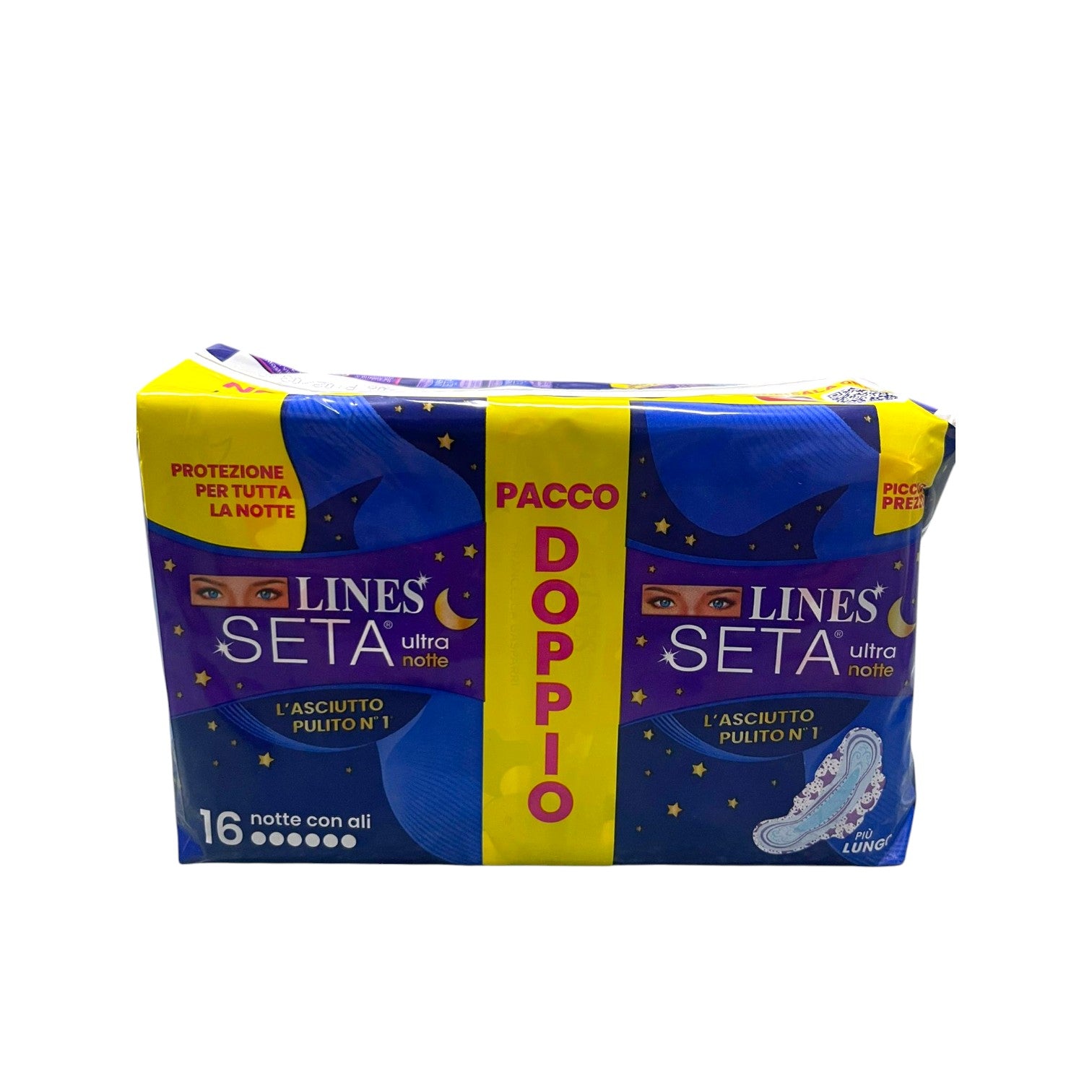 Lines Seta Ultra Notte Con Ali Pacco Doppio 16 pezzi