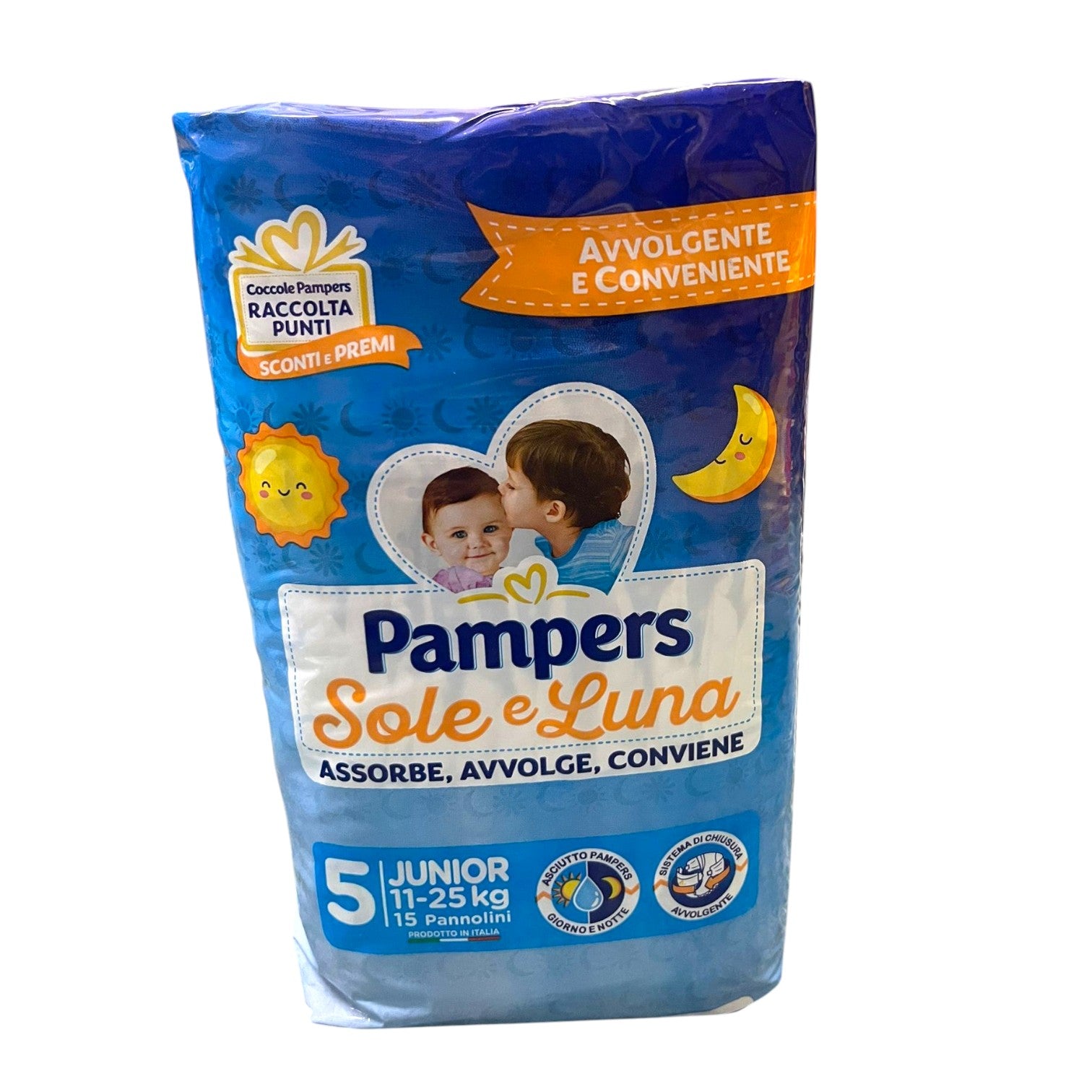 Pampers Sole e Luna Taglia 5 Junior 11-25kg 15 Pannolini Immagine principale del prodotto