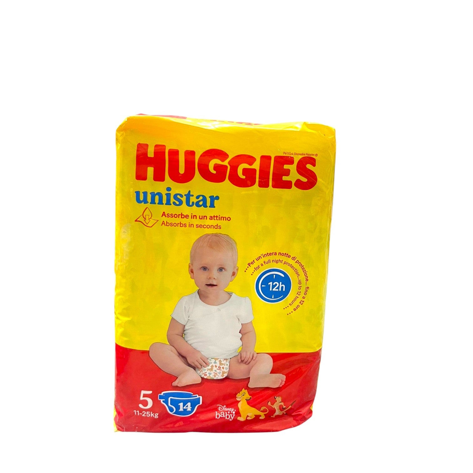 Huggies Unistar Taglia 5 11-25kg 14 Pannolini - Assorbe in un Attimo 12h Immagine principale del prodotto