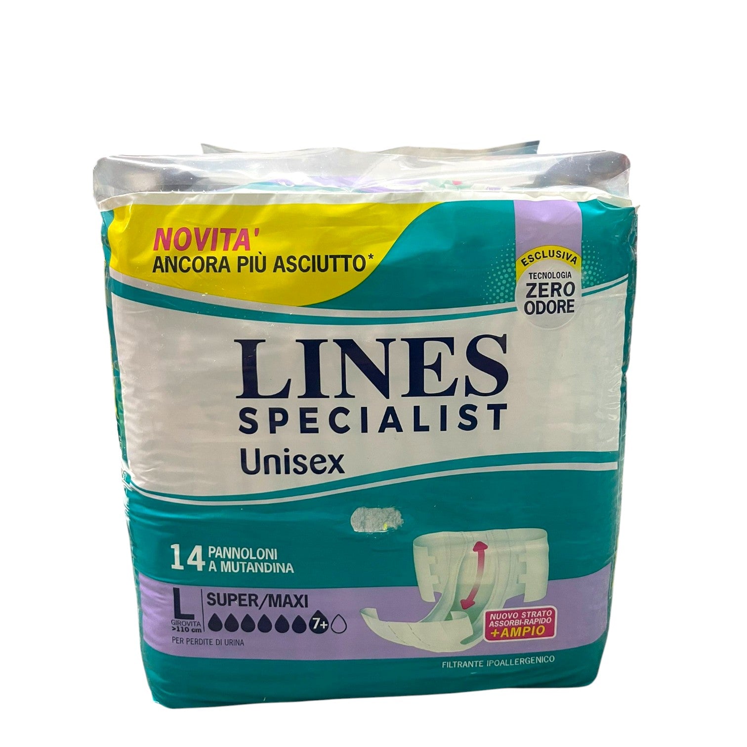 Lines Specialist Unisex Pannoloni a Mutandina L Super/Maxi 14 pezzi Immagine principale del prodotto