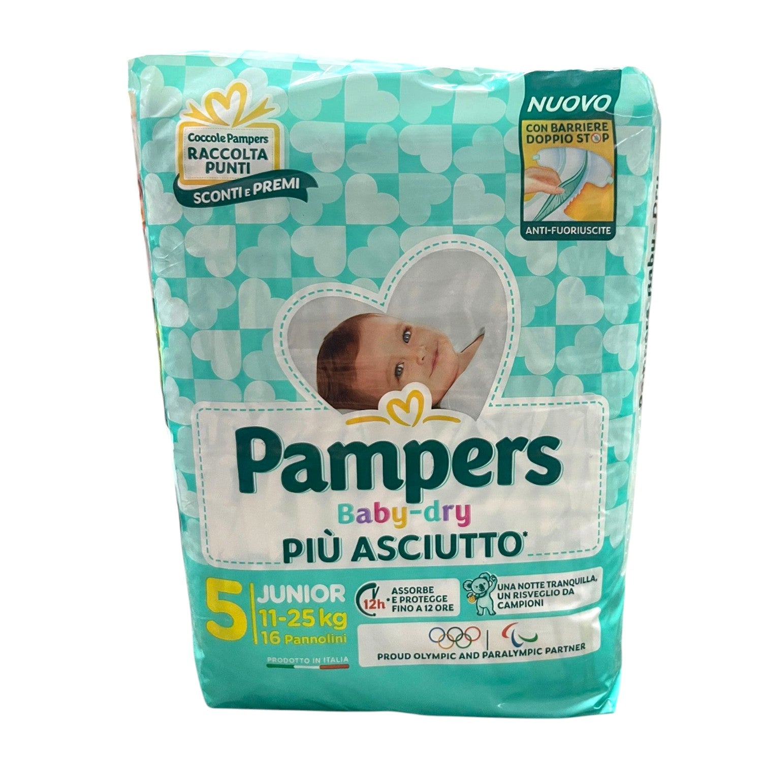 Pampers Baby-dry Taglia 5 Junior 11-25kg 16 Pannolini - Più Asciutto 12h Immagine principale del prodotto