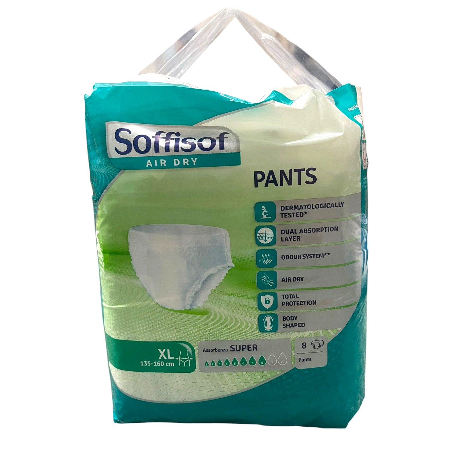 Soffisof Air Dry Pants XL Assorbenza Super 8 pezzi - Incontinenza Immagine principale del prodotto