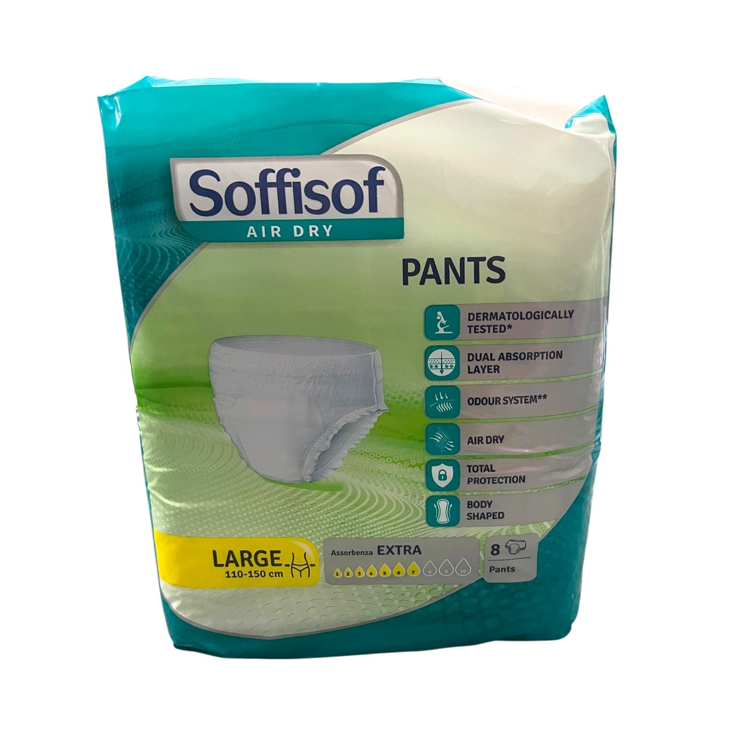 Soffisof Air Dry Pants Large Assorbenza Extra 8 pezzi - Incontinenza