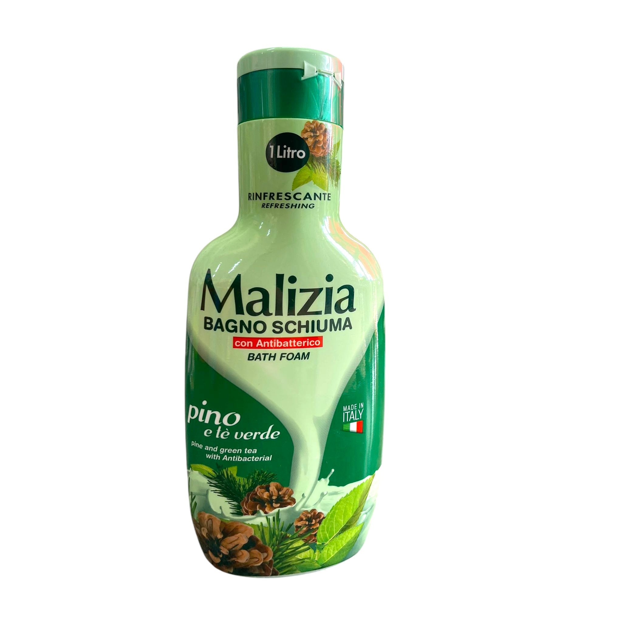 Malizia Bagno Schiuma Pino e Tè Verde con Antibatterico 1L