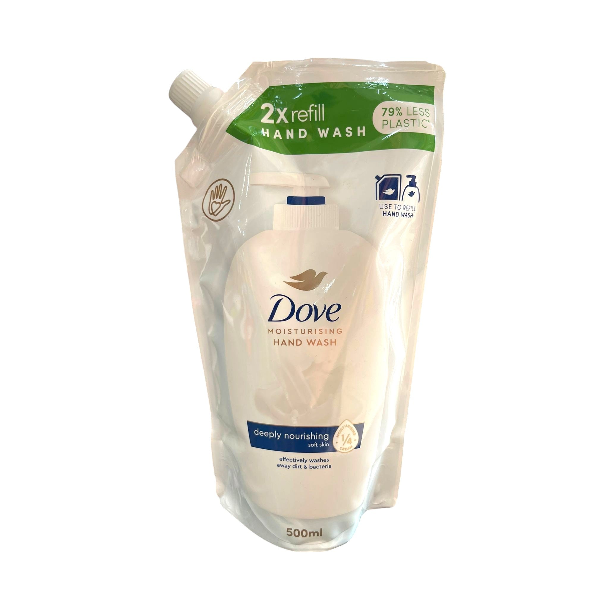 Dove Moisturising Hand Wash Deeply Nourishing Ecoricarica 500ml - 79% Meno Plastica Immagine principale del prodotto