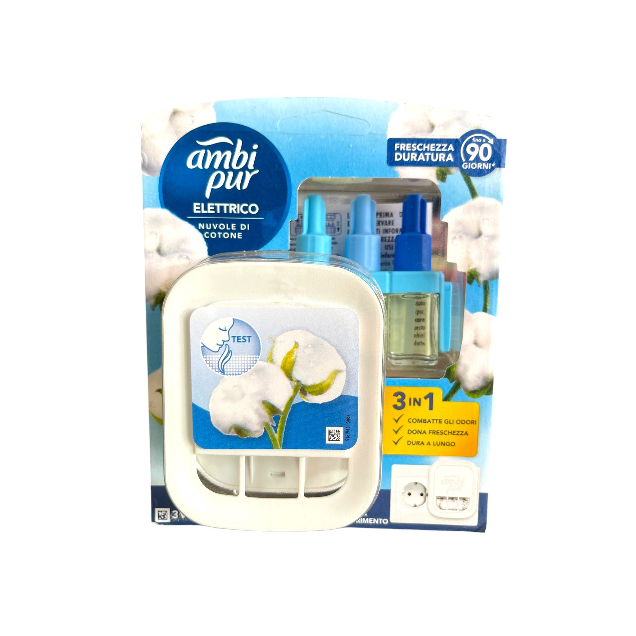 Ambi Pur Elettrico Nuvole di Cotone 3in1 Diffusore + Ricarica - 90 Giorni Immagine principale del prodotto