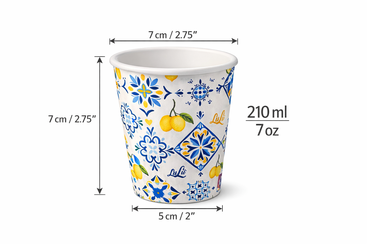 1500 Bicchieri Carta 210ml Stile Amalfitano