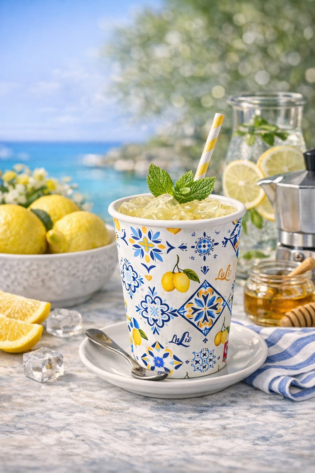 1500 Bicchieri Carta 210ml Stile Amalfitano