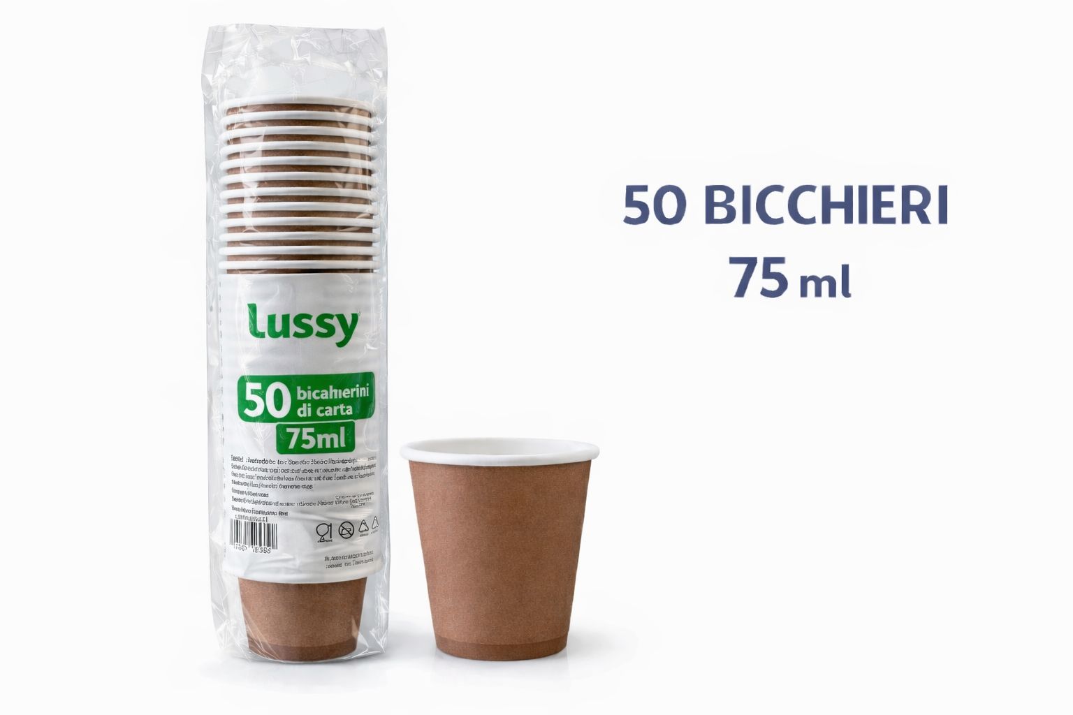 2000 Bicchierini Carta Avana 75ml Classico - Ideali per Bar e Distributori