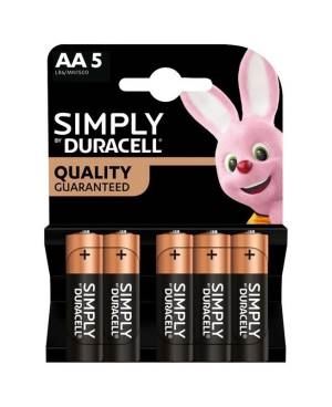 Duracell Simply Pile AA Stilo 5 pz