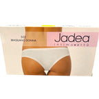 Confezione di slip brasiliano bianco Jadea 502 da donna, intimo comodo e versatile di Golden Clean