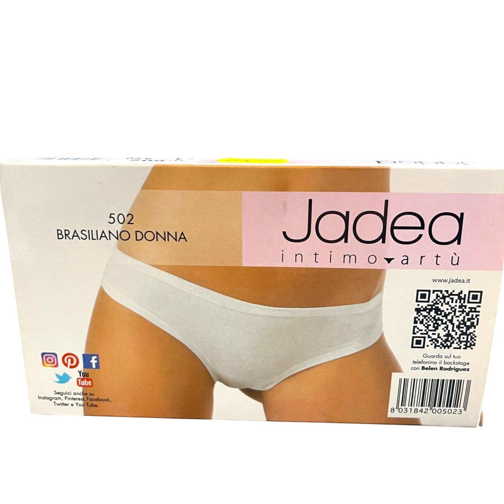 Confezione di slip brasiliano Jadea 502 bianco da donna, intimo comodo e versatile di Golden Clean