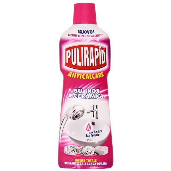 Pulirapid Anticalcare con Aceto Naturale su Inox e Ceramica 750ml