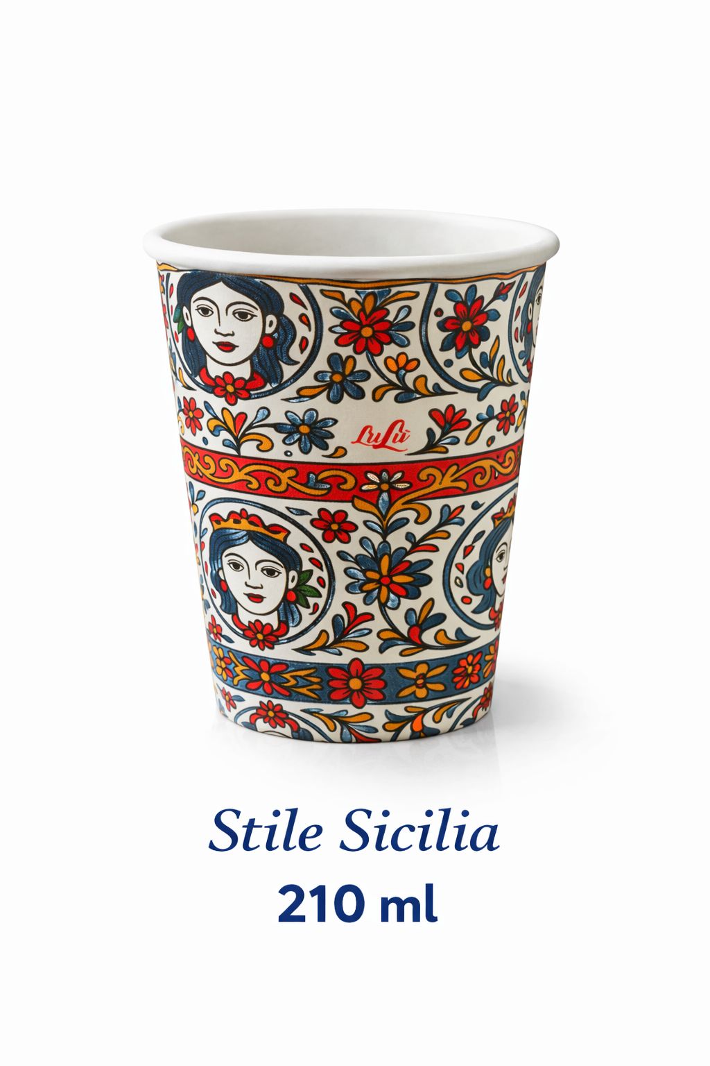 1500 Bicchieri Carta 210ml Stile Siciliano - Teste di Moro