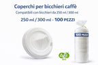 Kit 300 Bicchieri Cappuccino 250ml + 300 Coperchi
