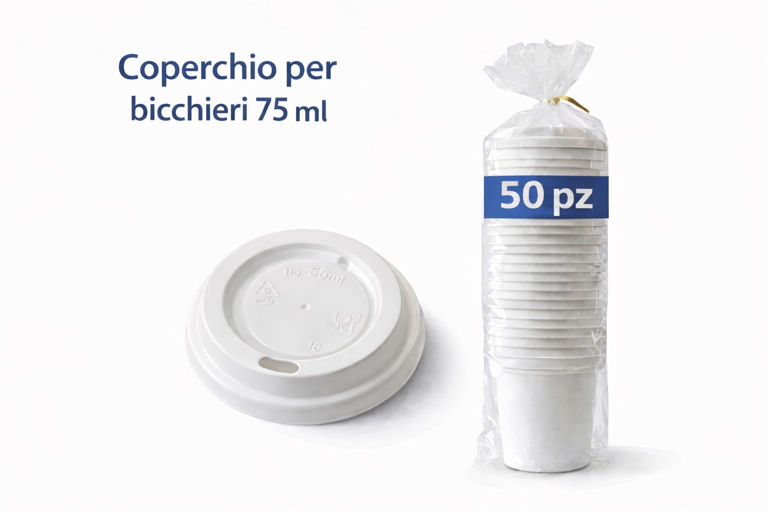2400 Coperchi per Bicchieri 75ml - Chiusura Sicura Anti-Goccia