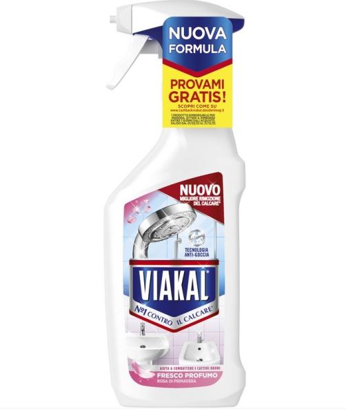 Viakal N°1 Contro il Calcare Spray Fresco Profumo Rosa di Primavera 500ml